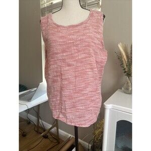 Flax Linen/cotton Sleeveless Tunic Tank Top Red Lagenlook Women's Size Large